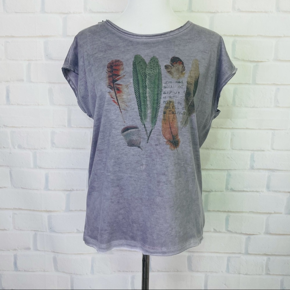 Dantelle Embroidered Open Back Gypsy Tee